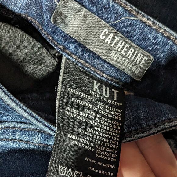 Kut from the Kloth Catherine Boyfriend distressed Jeans Women's Size 6 in Blue - Picture 7 of 9